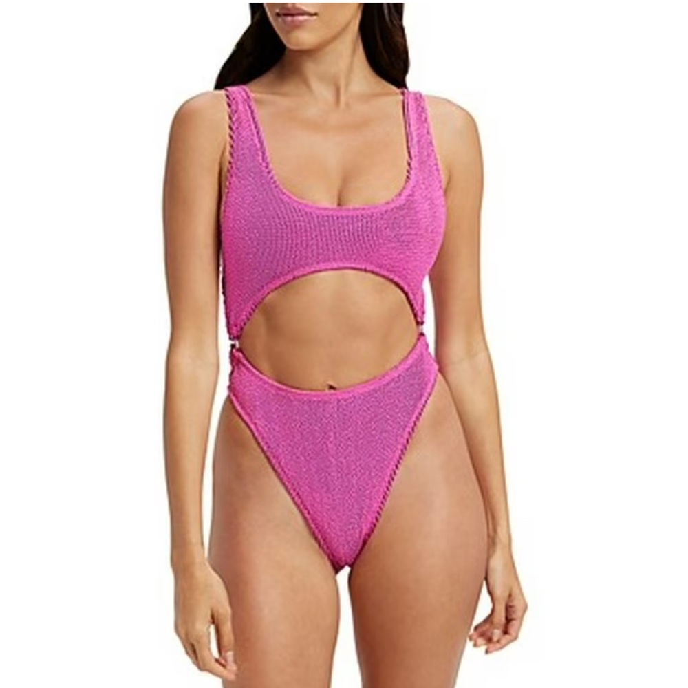 Vibrant Pink Cutout Swimsuit